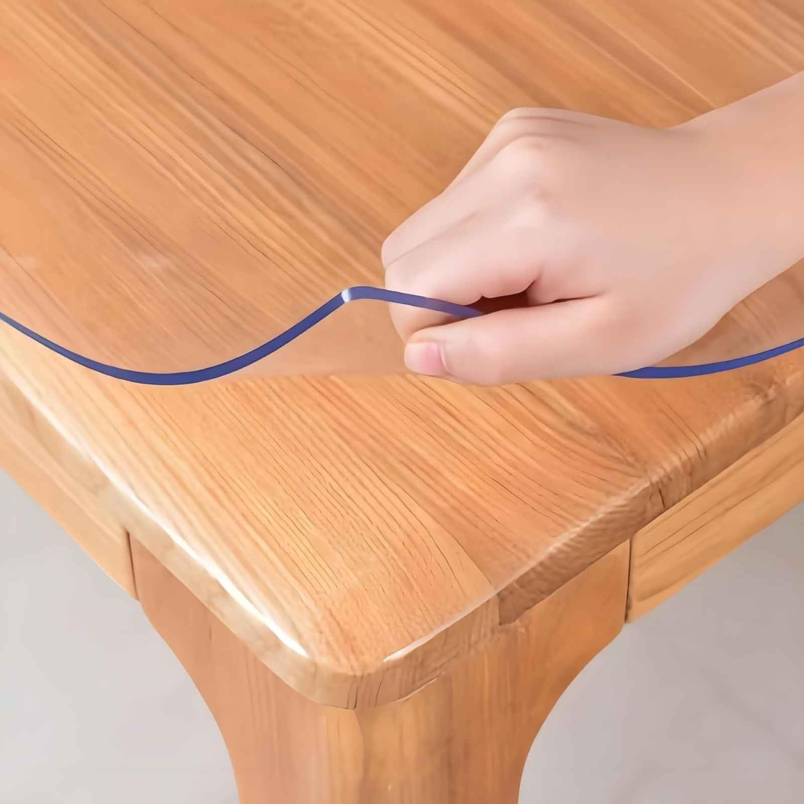 Nappe de table plastique transparent lavable bureau coiffeuse
