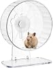 Super-Silent Hamster Exercise Wheel 22cm with Adjustable Stand Dual-Bearing Exercise Wheel Quiet Spinning Running Wheel for Hamster Hedgehog Gerbils Or Other Small Animals (Transparent, 22cm)