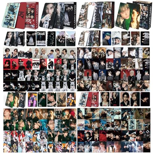 4 Stück/220 Pcs Stray Photocards SKZ Photocard mit Postkartenbox Kpop Merch Geschenke für STAY