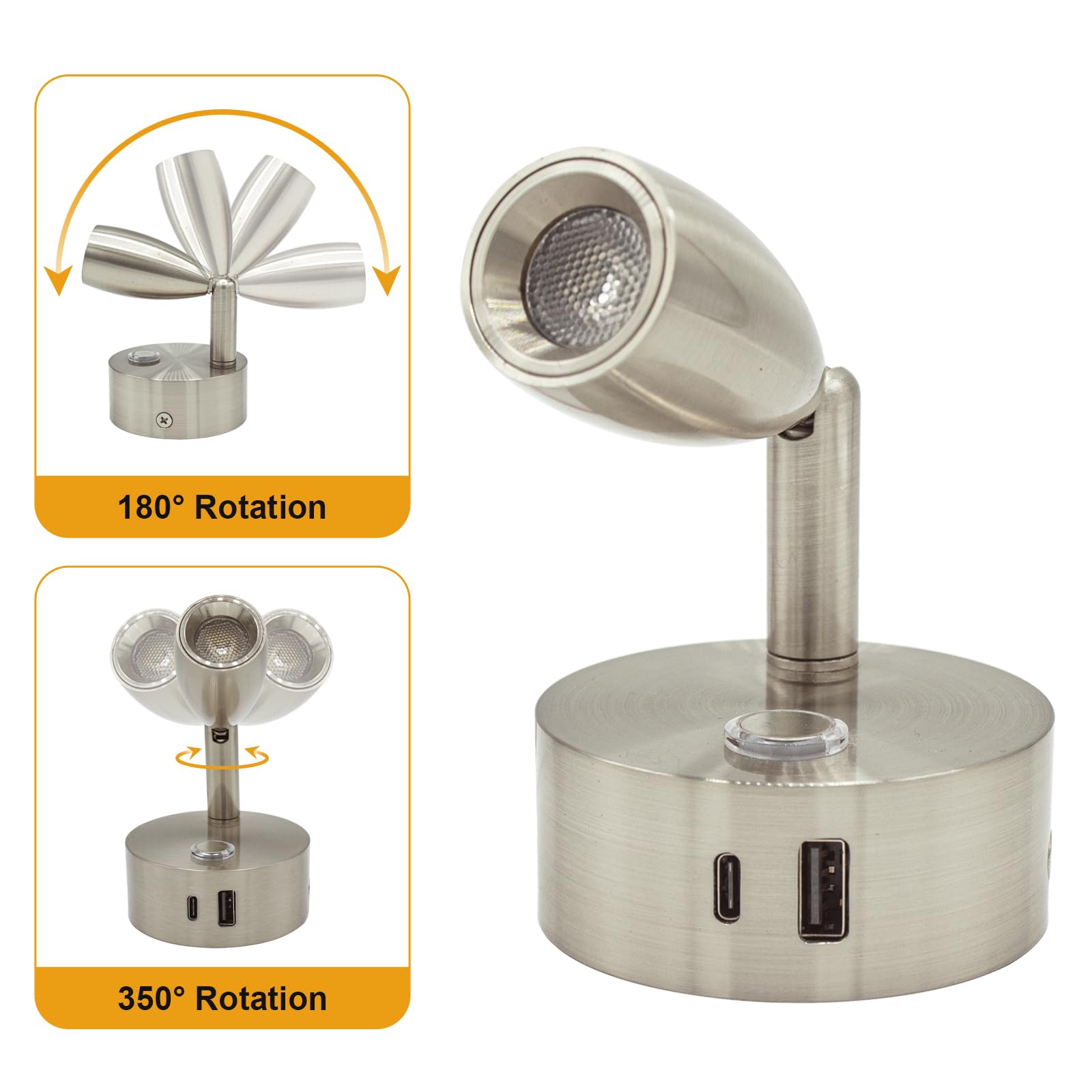 12v Lights For Rv RV Lights Interior Fixture, 12V LED With USB