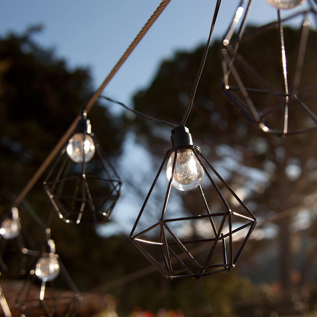 Lumi Jardin, Guirnalda Diamante de 10 Bombillas 3.90M MILY Negro