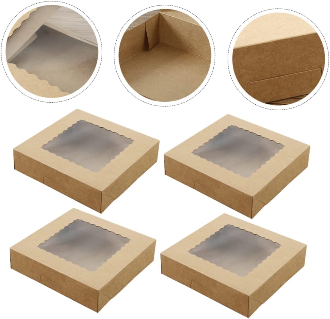 Gatuida 5pcs Window Bakery Storage Bag Cake Pastry Packaging Case Light Dessert Baking Box