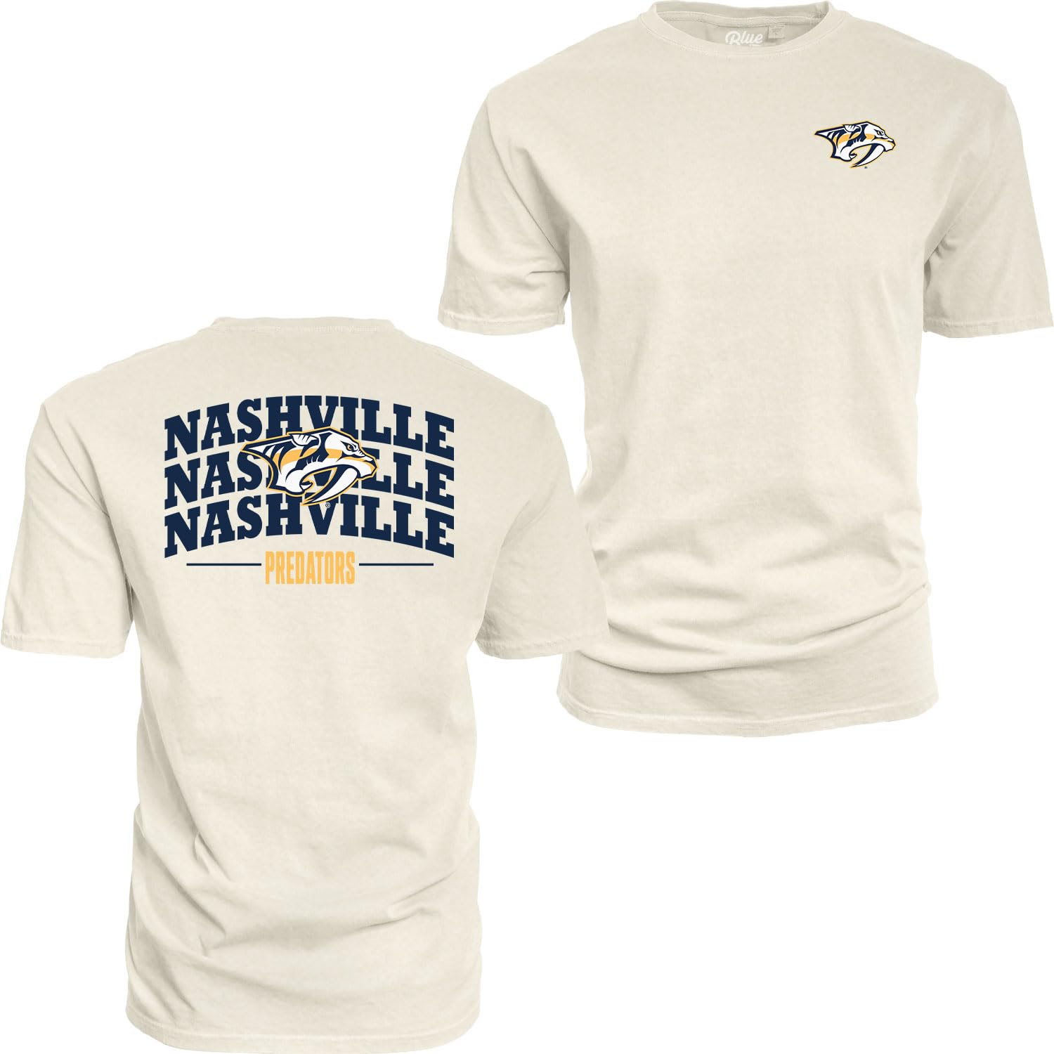 Blue 84 NHL Officially Licensed T-Shirt Ringspun Front/Back Fury Ivory
