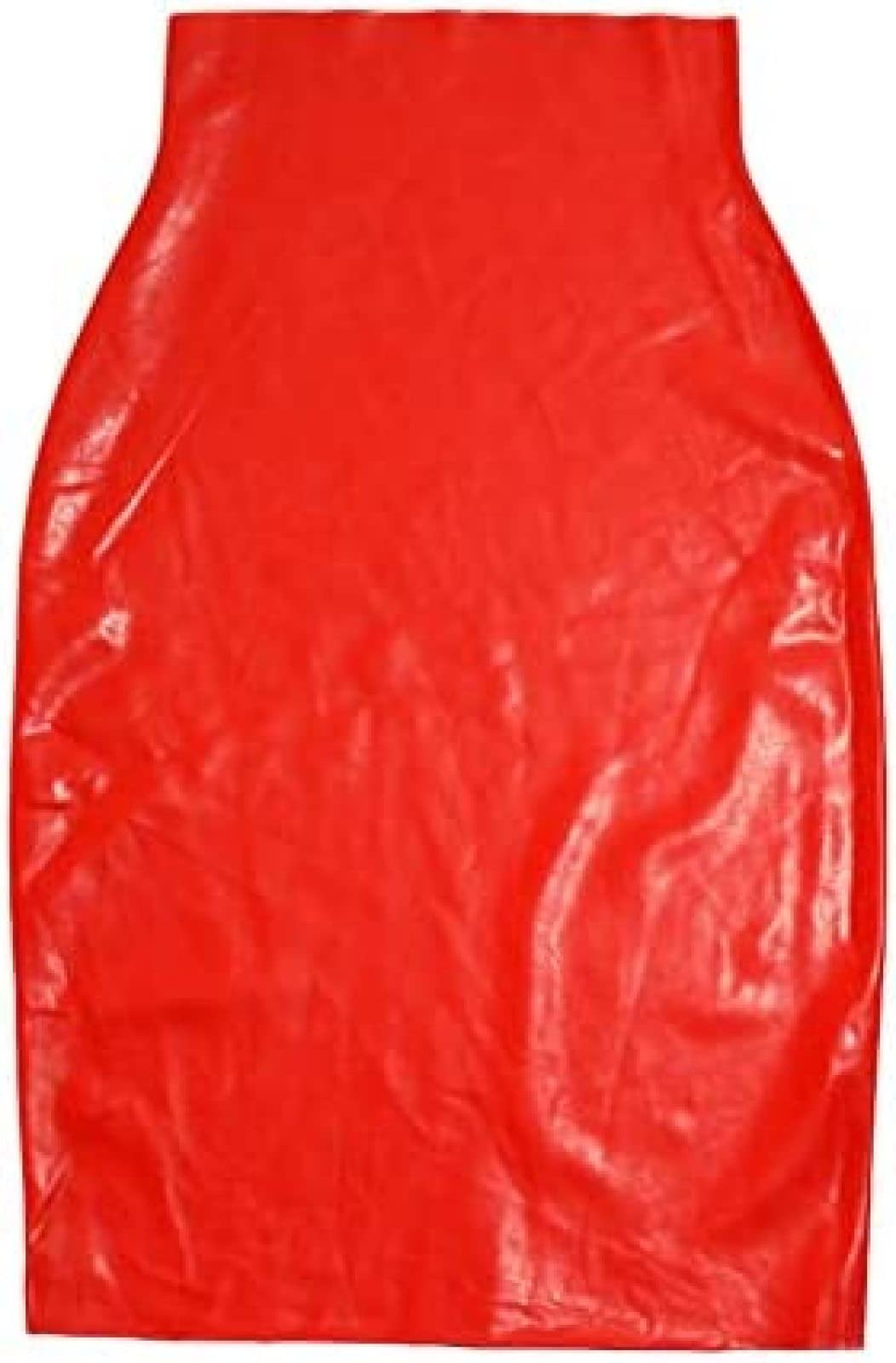 Jupe Crayon en Latex Jupe Longue Taille Haute en Caoutchouc Robe De Soirée en Latex pour Femme,Noir,Petit