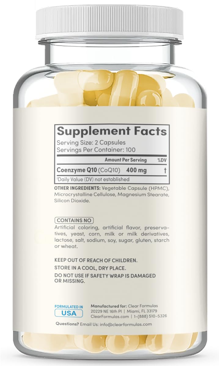 Quick Absorption CoQ10 400mg Capsules - Coenzyme Q10 400mg Potent Antioxidant for Heart Energy and Aging Support - High Stability CoQ10 Ubiquinone Capsules - Made in a cGMP US Lab (100 Servings) — Amazon image 8