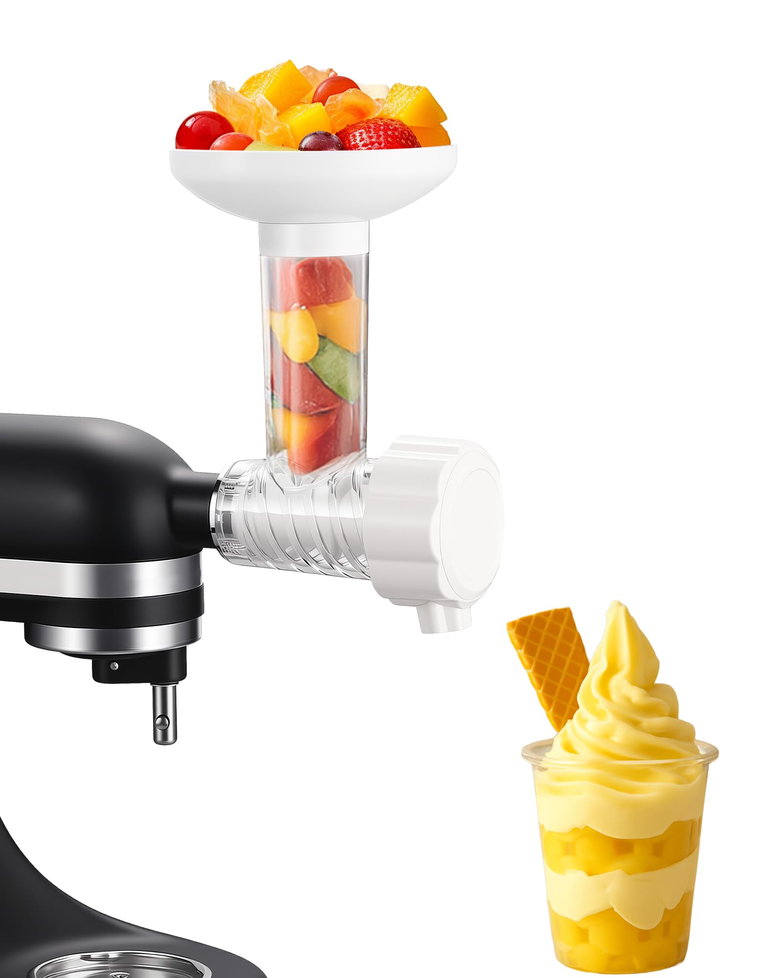 HOMGEN Nasadka do maszyny do lodów Kitchenaid do miksera stojącego i owocowego, bez BPA