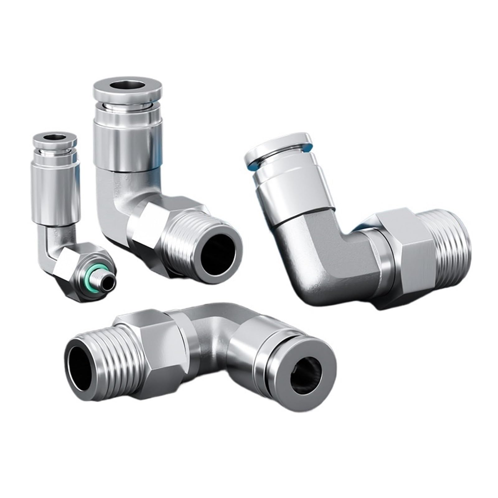 Raccord pneumatique PL8-02 coudé en acier inoxydable 304 résistant à la haute pression