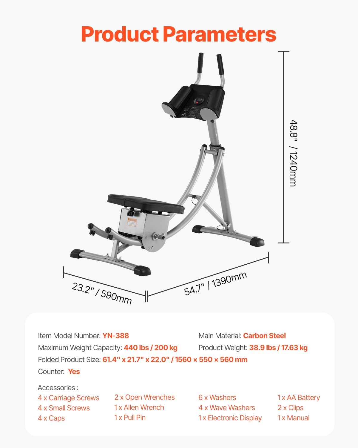 Vevor Ab Workout Machine, Ab Workout Equipment At Home Gym, ...