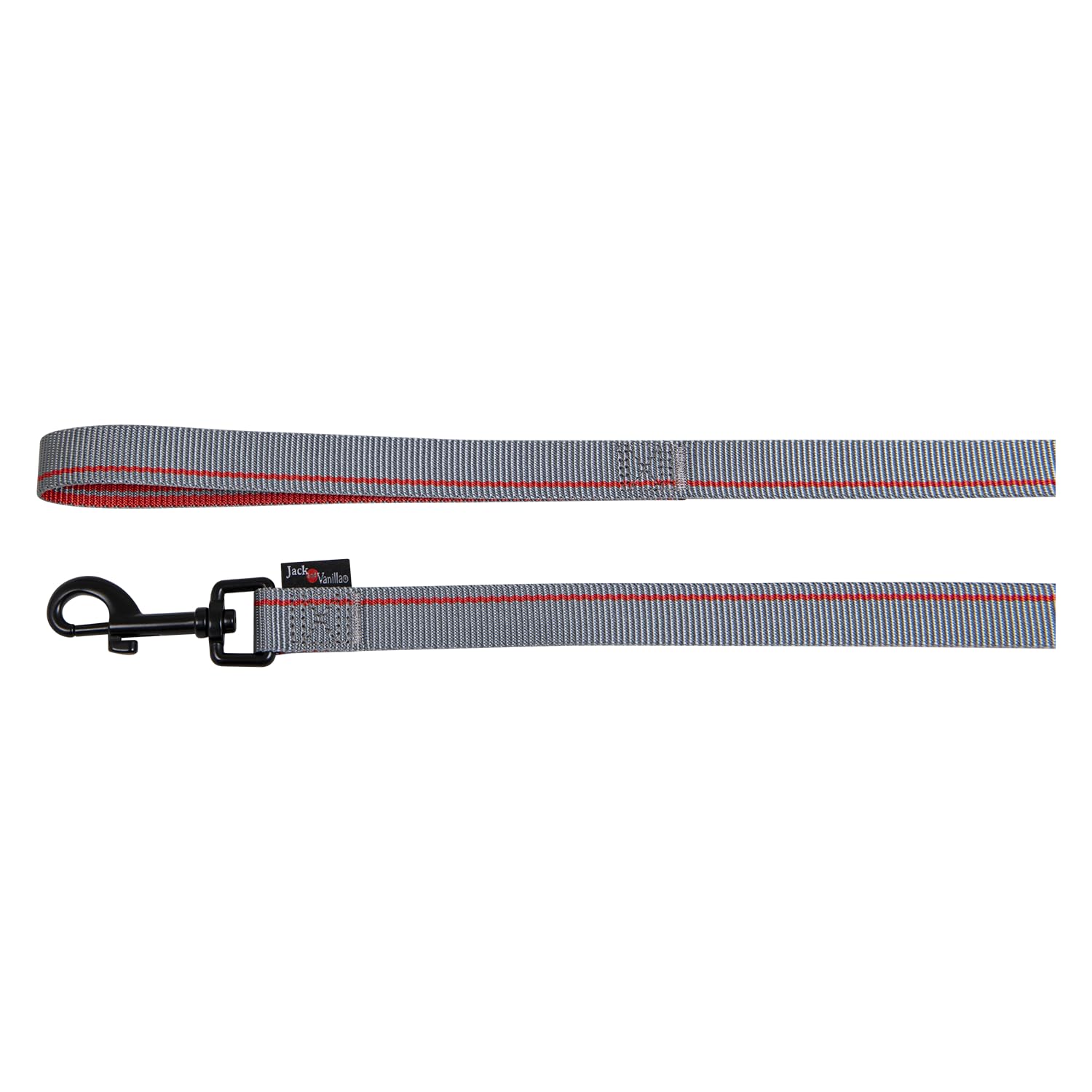 JV Stripe Leiband Grijs/Rood-L 20 mm x 120 cm