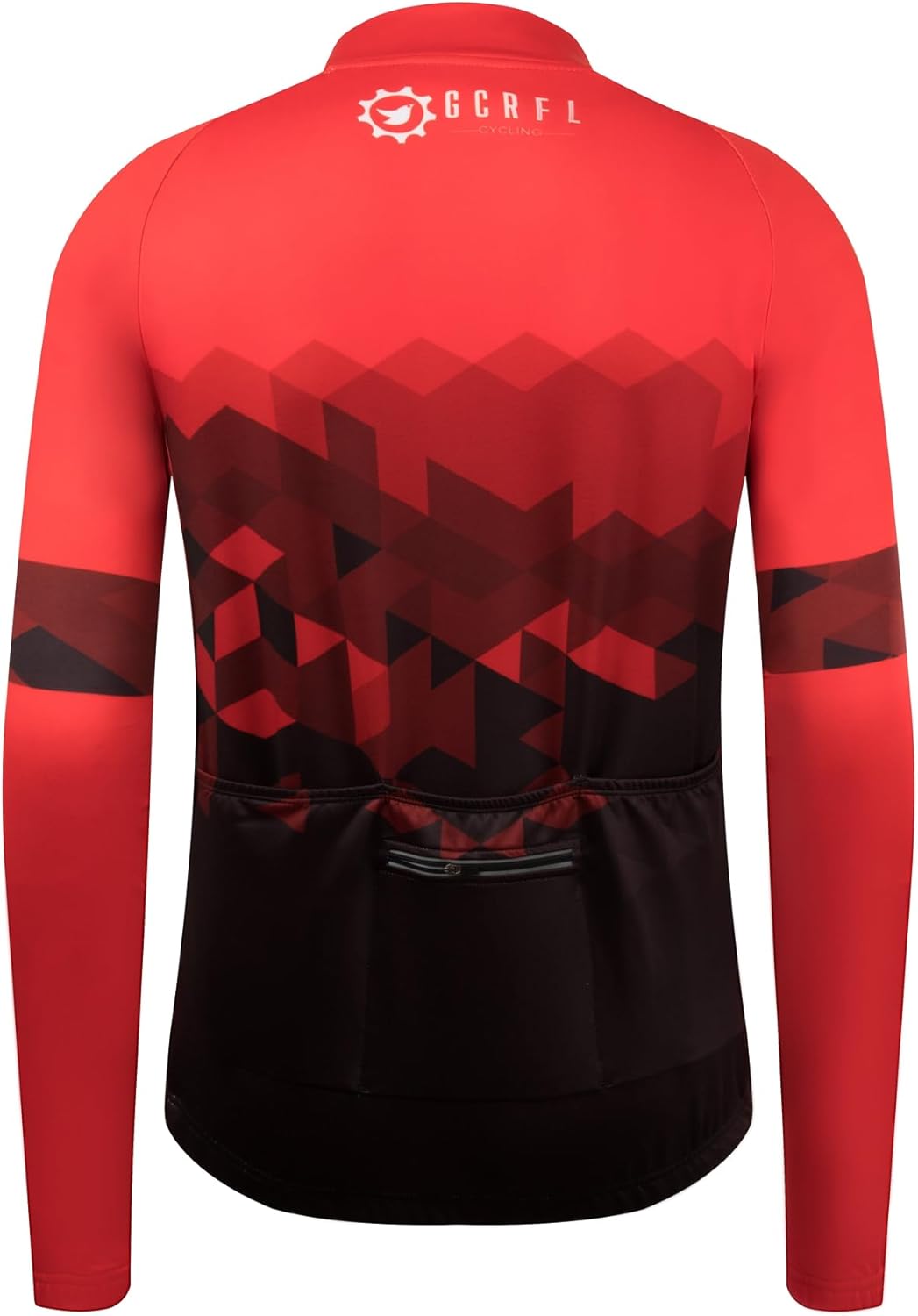 GCRFL Winter Men's Cycling Jersey Long Sleeve Cold Weather Cycle Tops Cycling Jacket Thermal Fleece Bike Shirts Zipper Pocket