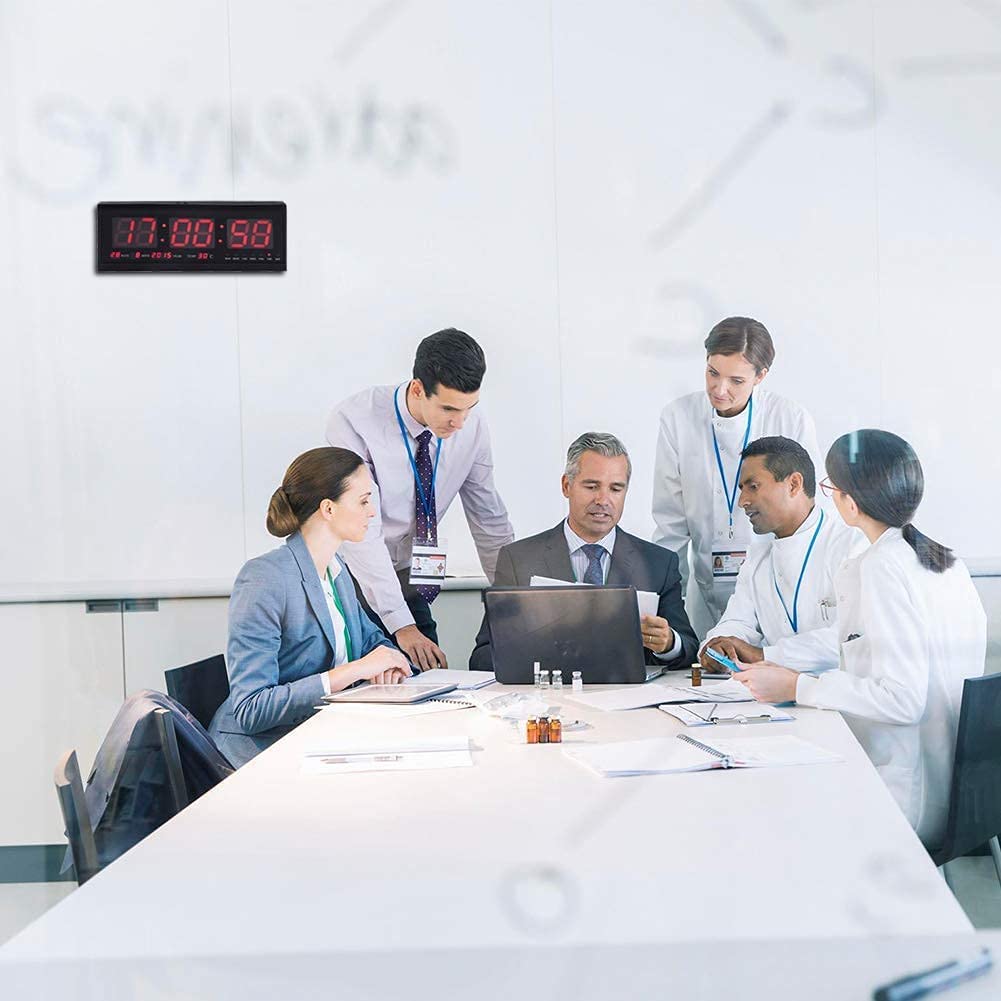 Yosoo LED Multifunzione digitale con calendario Orologio da parete con display della temperatura per Casa Ufficio