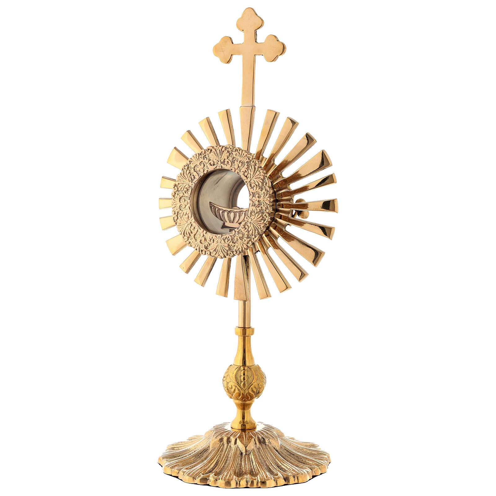 Holyart Monstrance, gold plated brass, h 33 cm