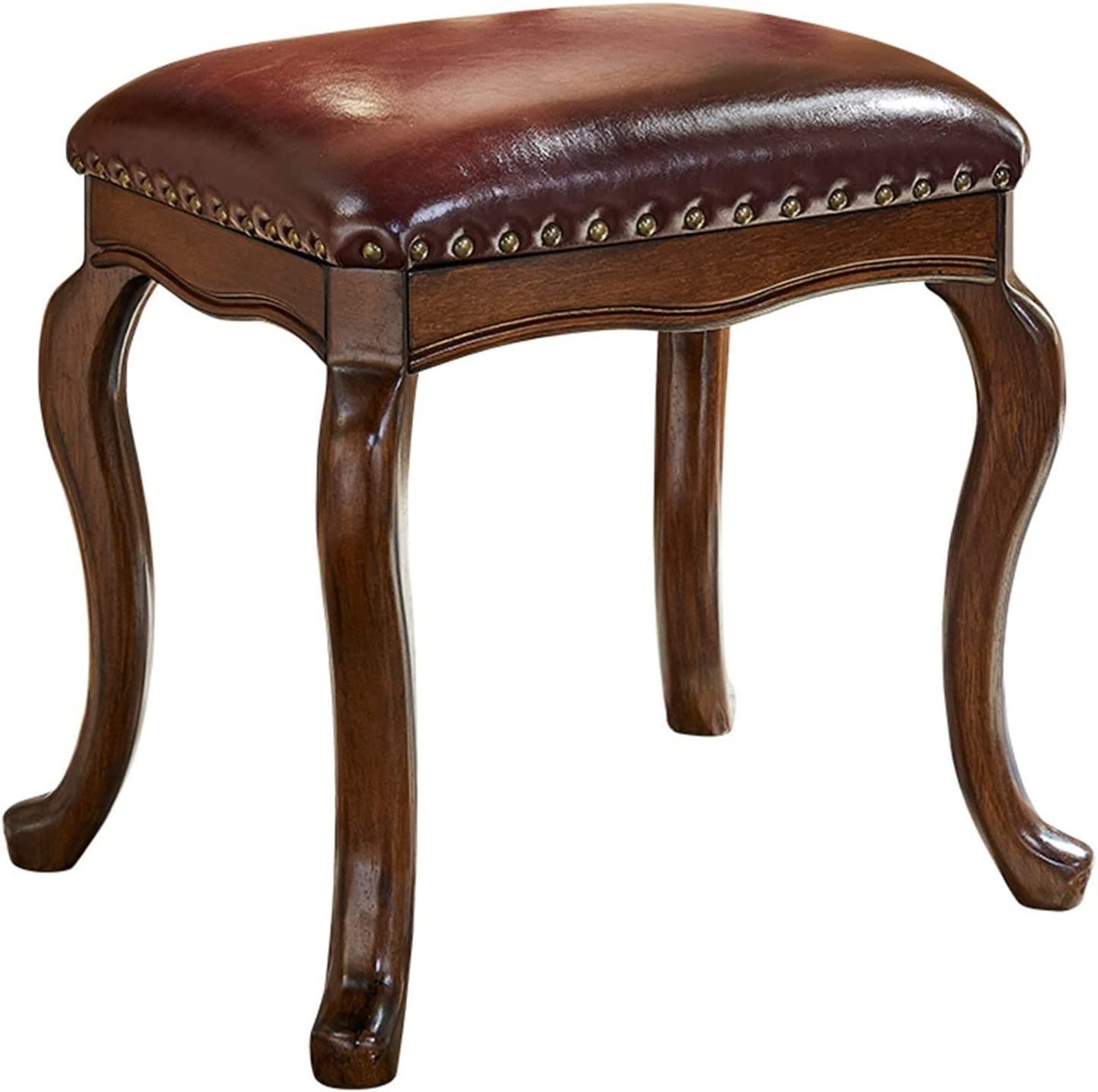 GRDDBZA Vanity Bench with Padded Cushion, Vanity Chair Dressing Stool Wooden Makeup Stool Piano Stool Dining Stool Dressing Room Stool All Solid Wood Frame Soft Cushion