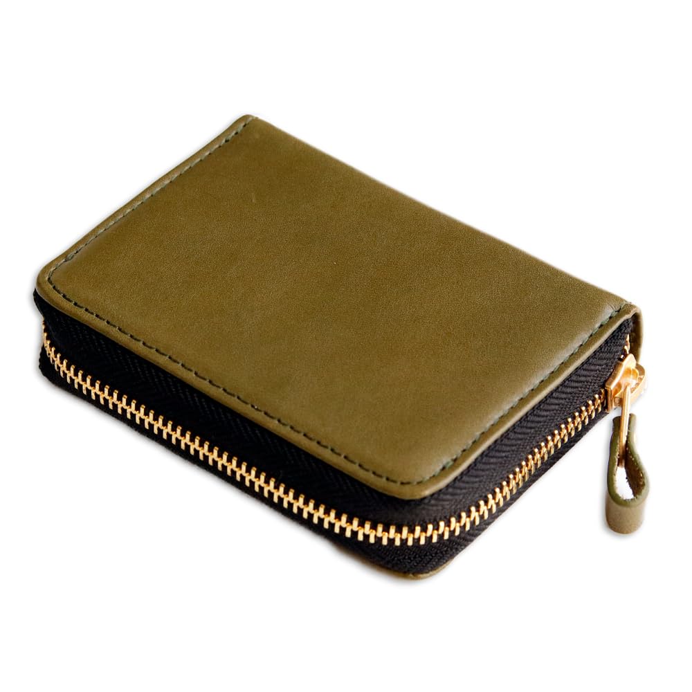 Official SATTO No-Fold Billfold Wallet Satto Satto 2-Fold Wallet Men's Brand栃木 Leather Genuine Leather Round Zipper Skimming Protection Women's Card Case Accordion-Style Coin Purse Key Case BELLVO : C