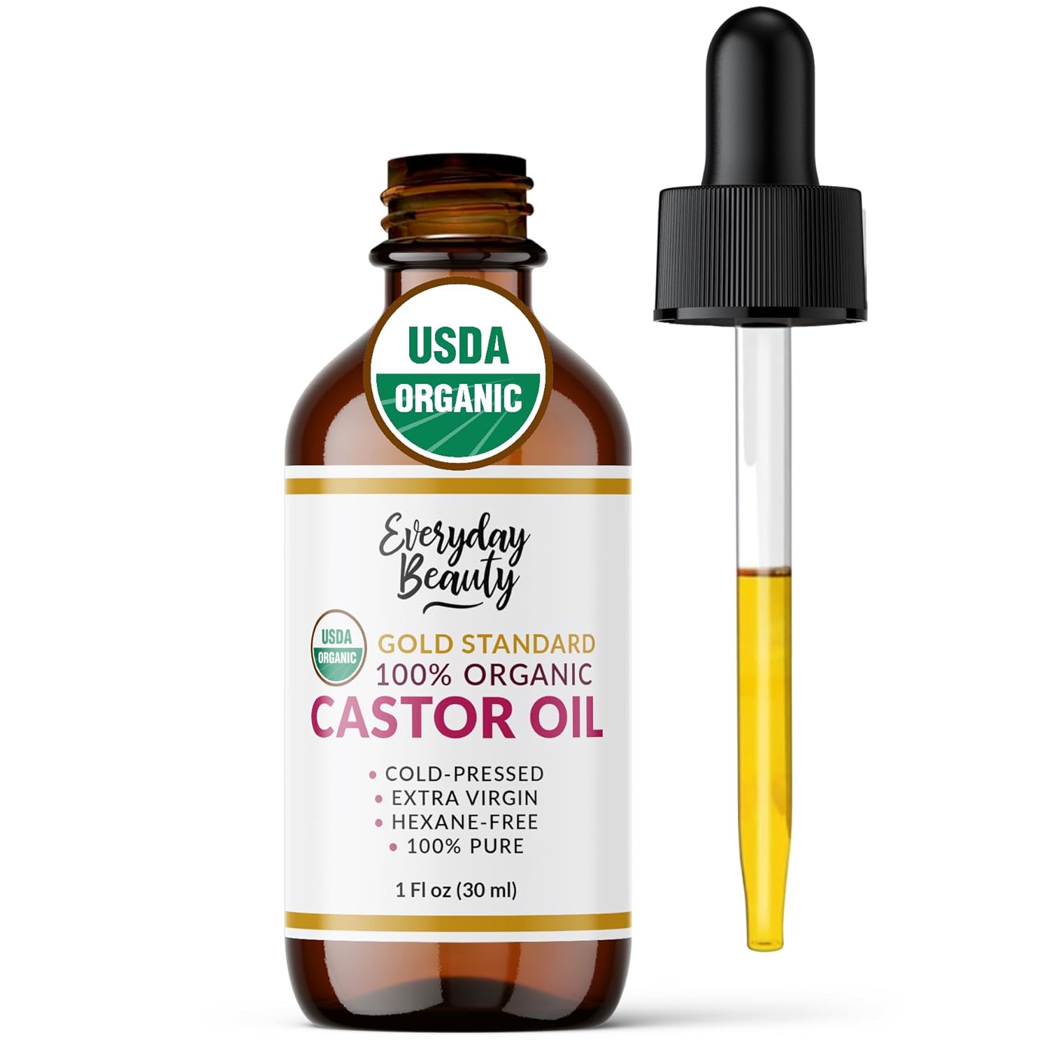 100% Organic Castor Oil – Gold Standard 100% Pure Certified USDA Organic in Glass Bottle & Glass Dropper, Cold Pressed & Hexane-Free, For Lashes, Brows, Hair, Skin & Wellness Packs -1oz 100% Organic Castor Oil – Gold Standard 100% Pure Certified USDA Organic in Glass Bottle & Glass Dropper, Cold Pressed & Hexane-Free, For Lashes, Brows, Hair, Skin & Wellness Packs -1oz