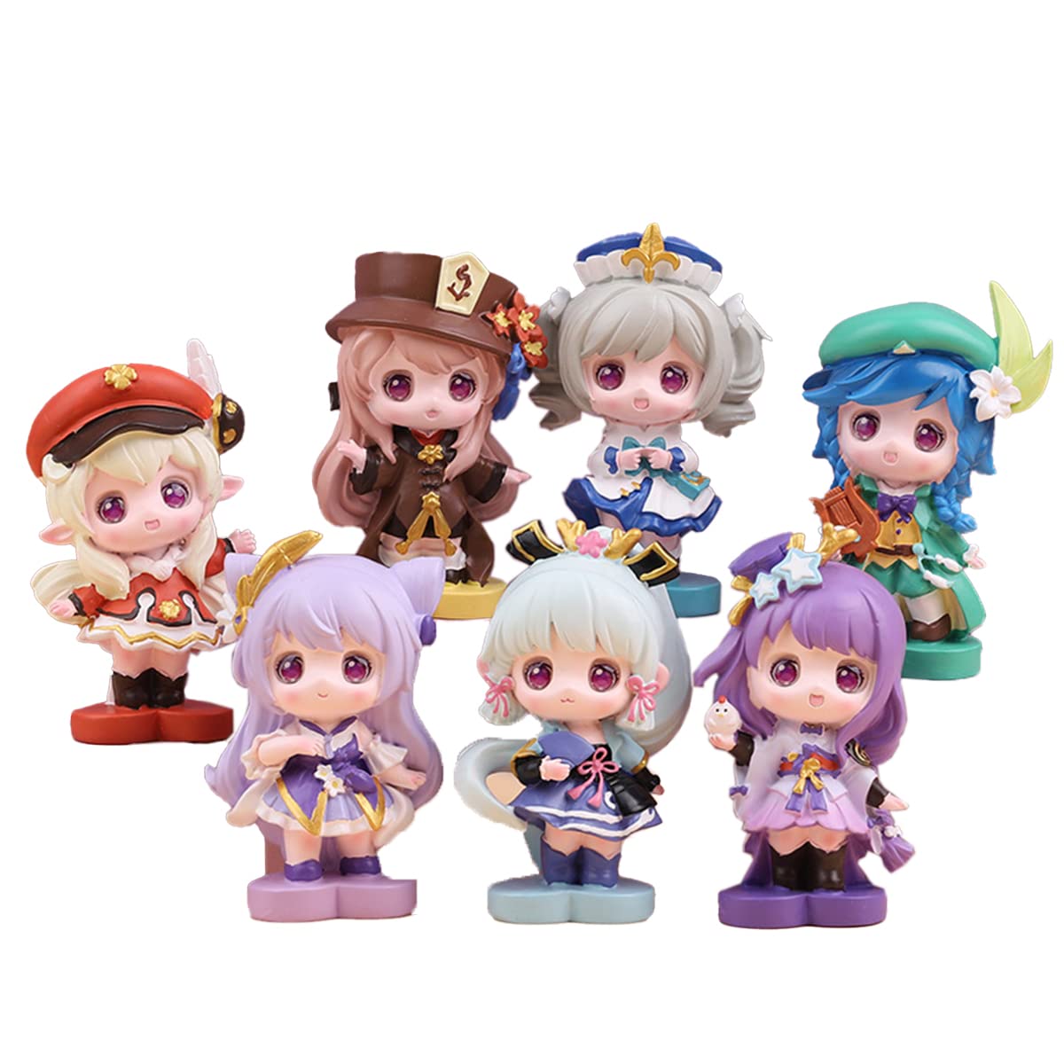 Genshin Impact Figurine Blind Box miHoYo Spiel Mystery Toy Boxen 6Stk Klee Venti Hutao Keqing Kamizato Ayaka Barbara Resin Figure (Erste Generation 6 STK)