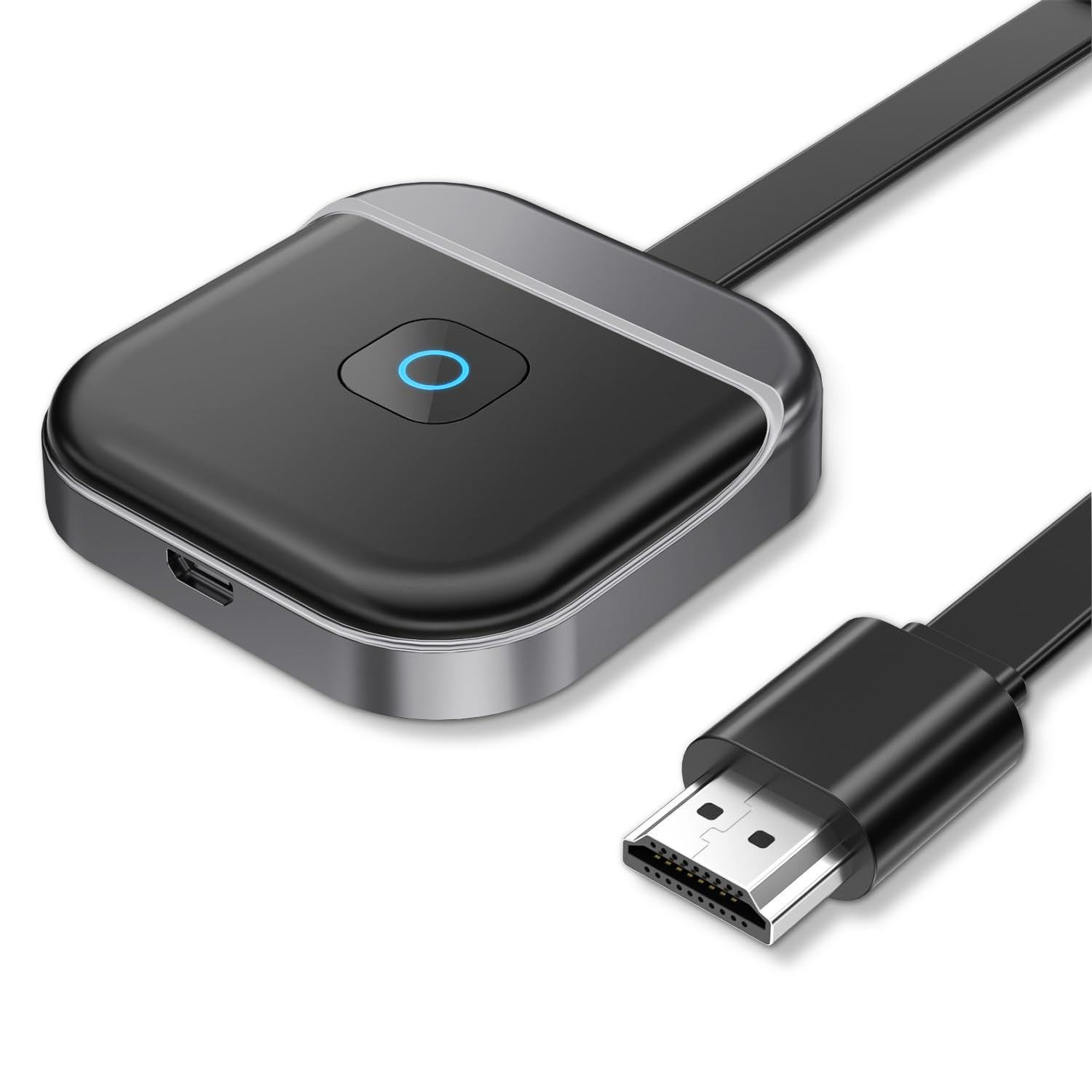Adattatore HDMI Wireless, Dongle HDMI Wireless Miracast 1080P, Adattatore Display HDMI Wireless Dual Band 5GHz/2.4GHz Compatibile con iPhone/Laptop/iOS/Android/Windows, Supporta Miracast/DLNA/Airplay