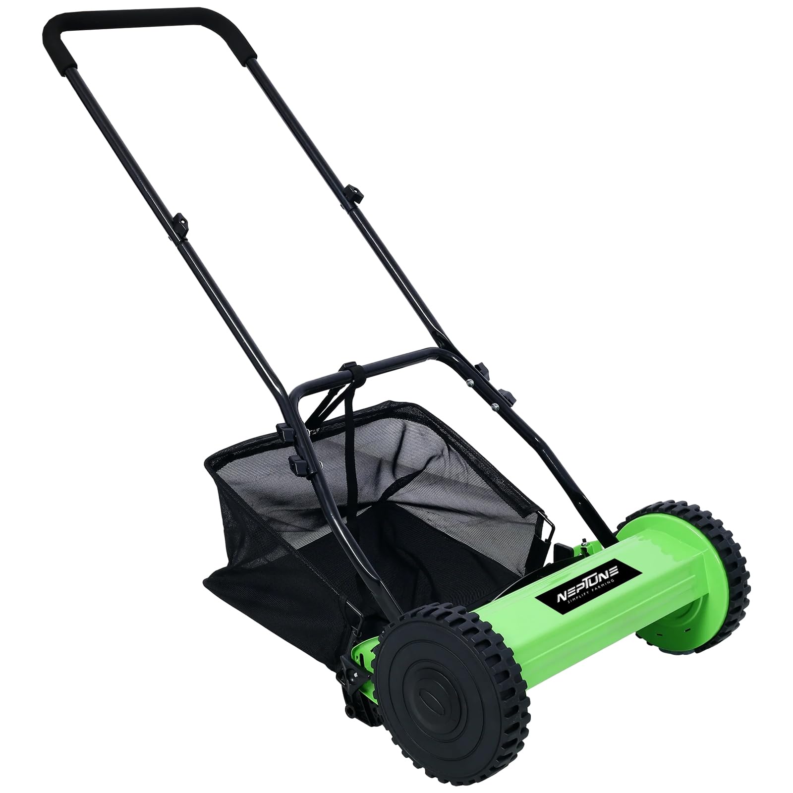 Neptune Simplify Farming Hand Push Manual Lawn Mower 16-Inch 5-Blade with 27 Liters Grass Catcher | Adjustable Handle Height | Grass Cutter Machine Sweeper for Home Garden and Park Greening-image-36
