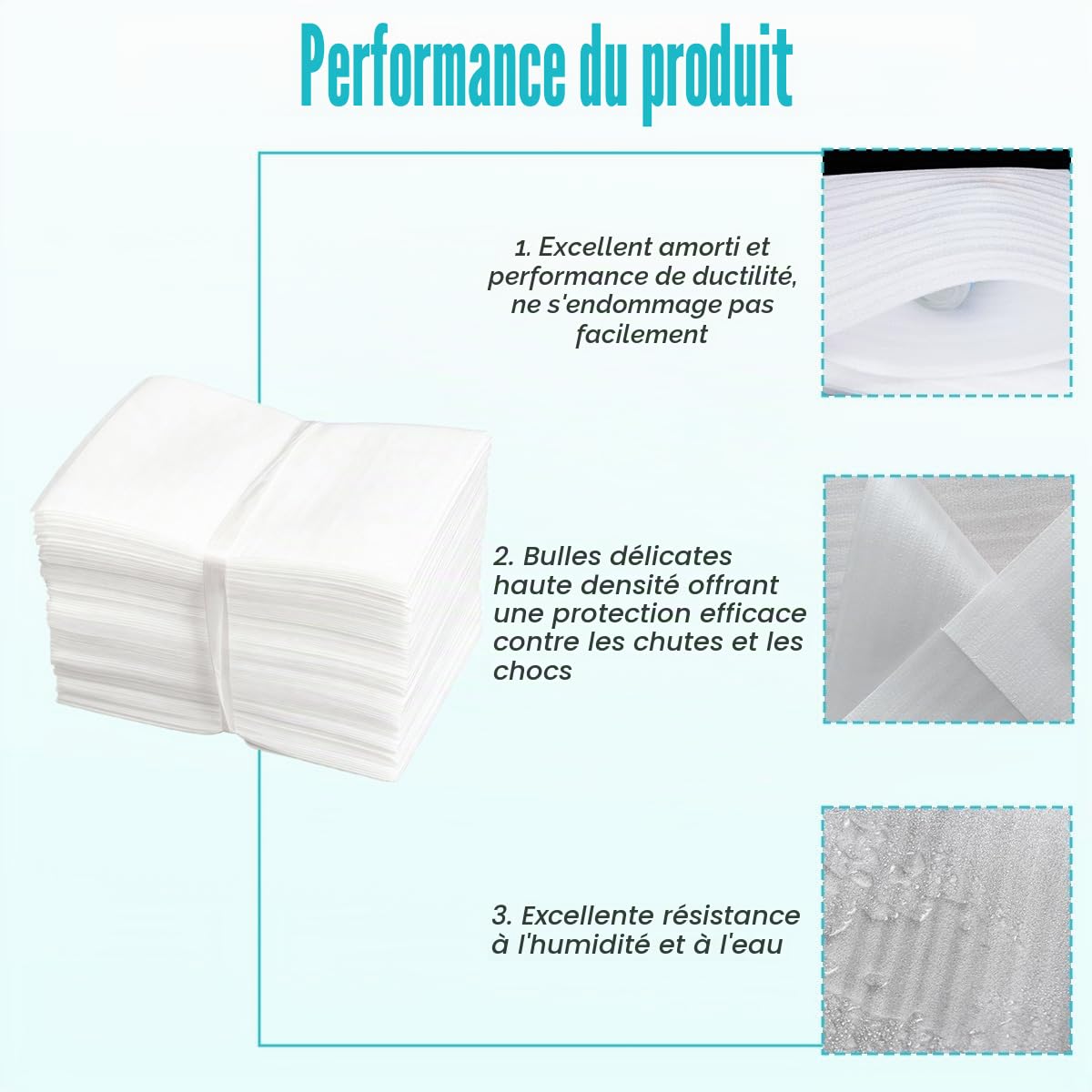 Lot de 100 sacs en mousse blanche - Pour le transport et l'expédition - Parfait pour les objets fragiles - Pièces métalliques - Objets de collection - Produits en plastique