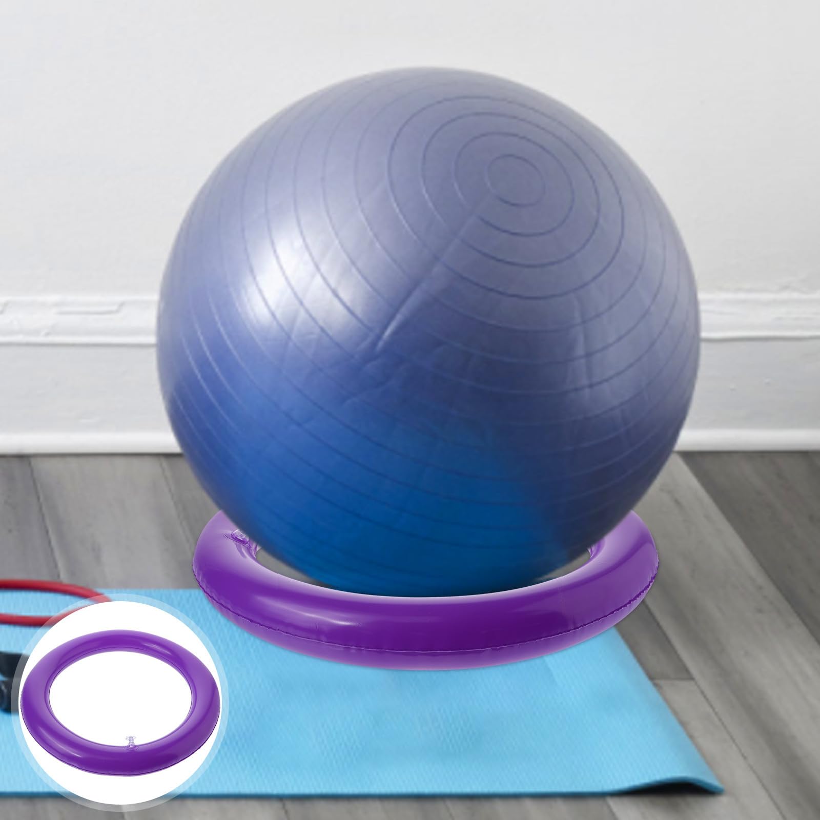 MAGICLULU Soporte Balón de Pilates Diseño de Anillo Fijador para Pelota de Yoga de PVC Púrpura, Base Redonda Estable y Fácil de Limpiar para Ejercicio y Entrenamiento
