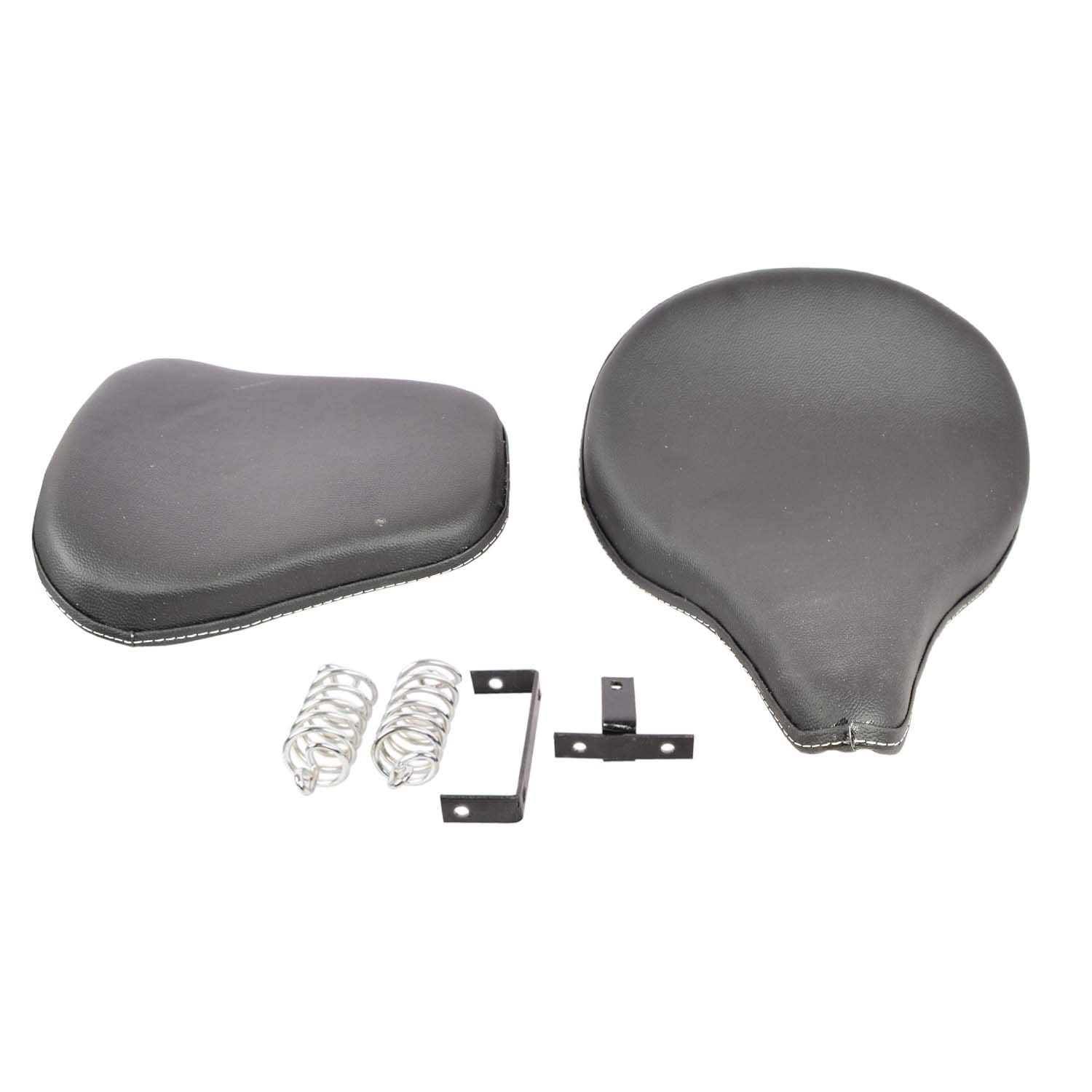 R.J.VON Kabir Singh Style Slim Split Seats Harley Type with Springs and Clamps (Black) for RE Classic 350/500 BS4,BS6-image-2