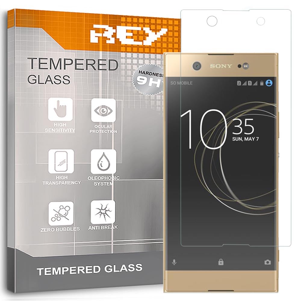 REY Pellicola In Vetro Temperato Per Sony Xperia XA1 Ultra - Protezione Schermo Premium, Durezza 9H E Rivestimento Oleofobico