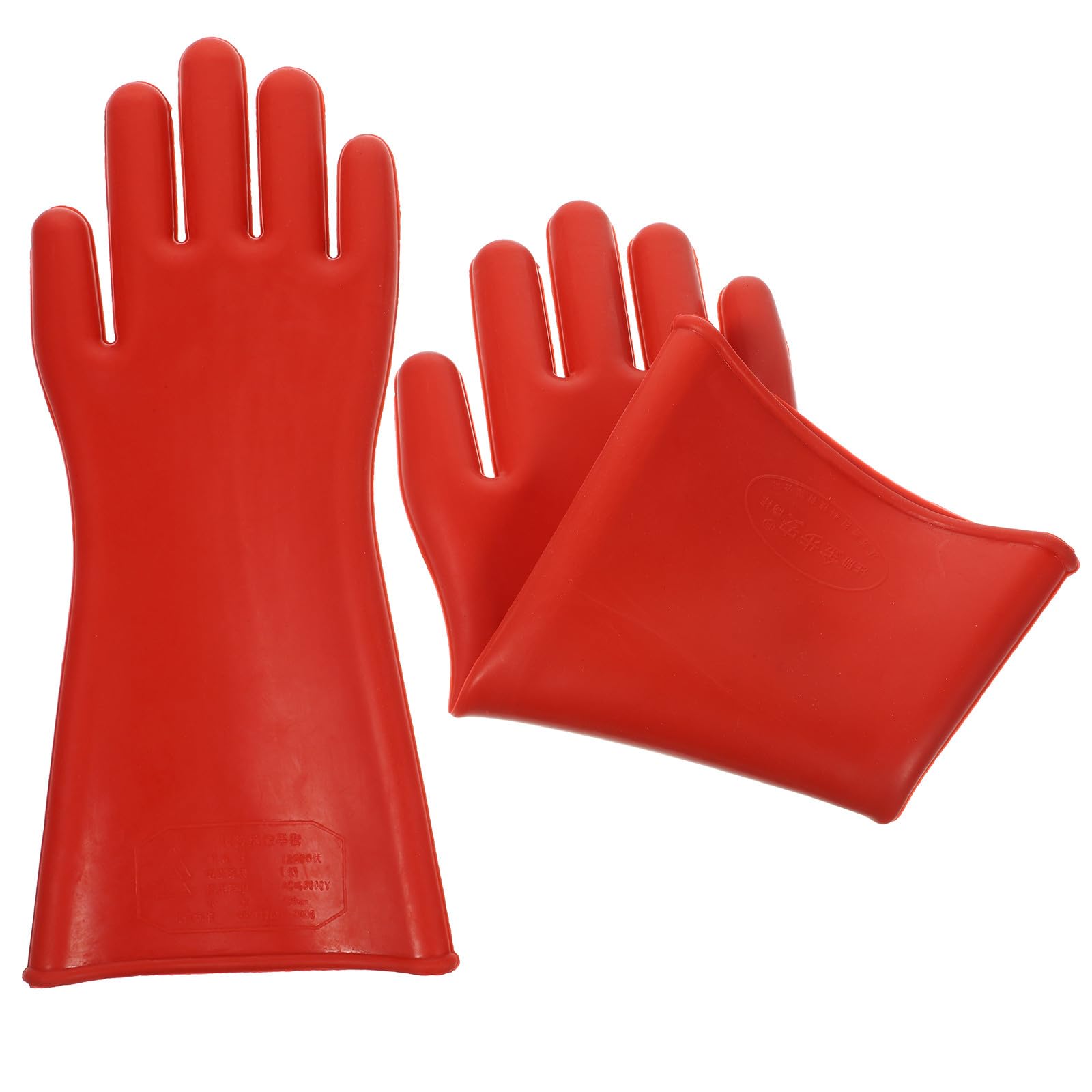 1 Paar Isolierende Gummihandschuhe mit Ergonomischem Handflächendesign 12kv Schutz Rutschfest für Lineman Arbeit und Außendienst