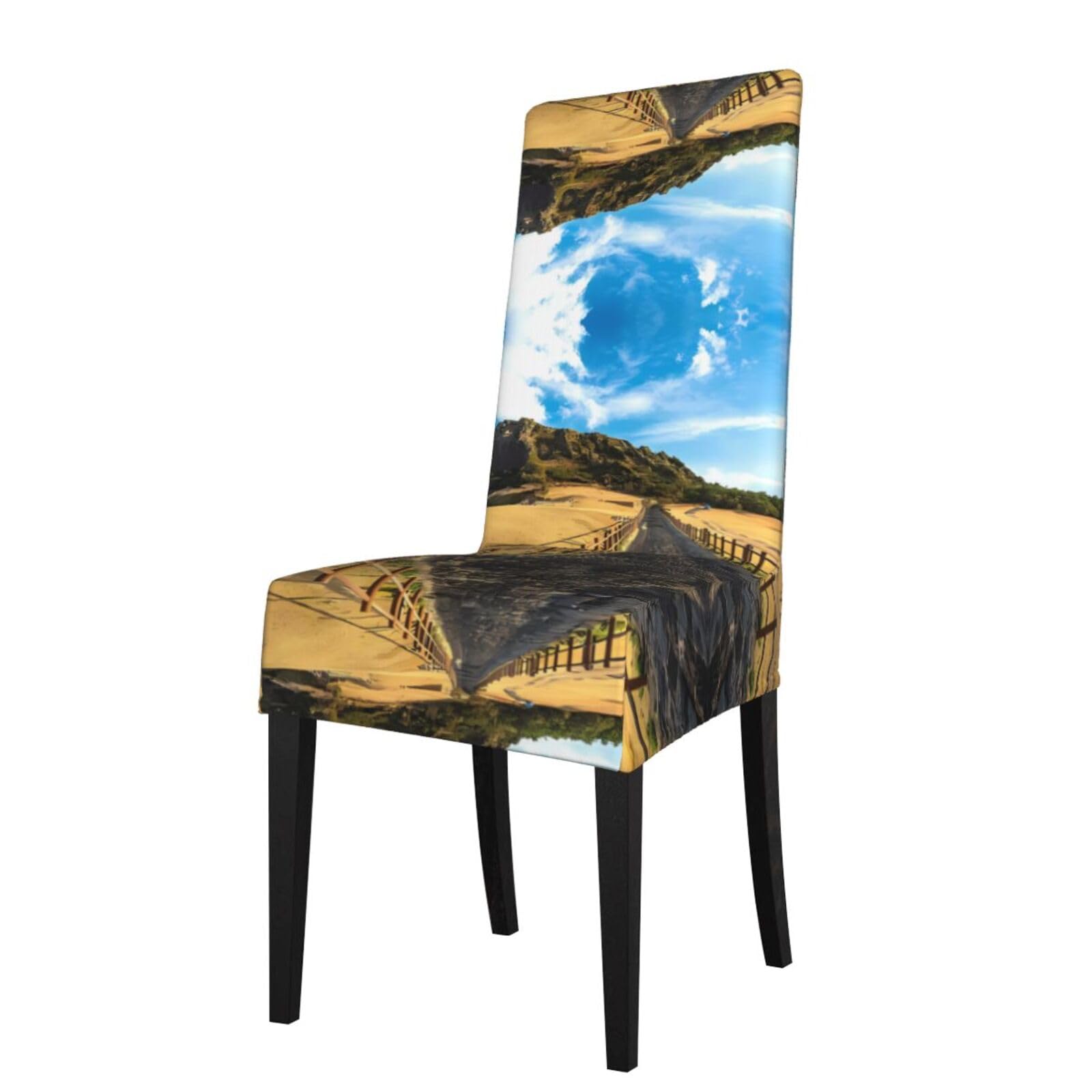 Yyhwhjde Black Jeju Island Korea Prints Protection Cover For Dining Chair – Stretch Slipcovers For A Fresh, Refreshed Dining Room Look!