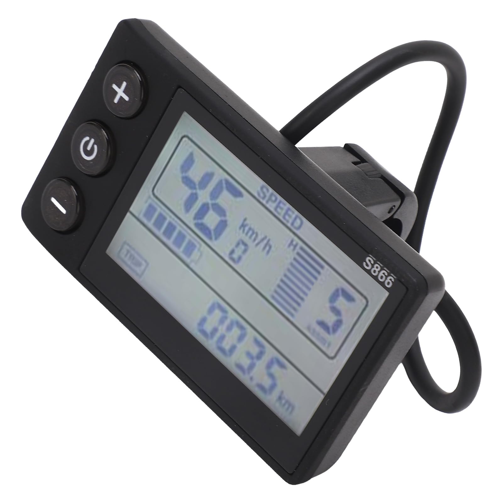 S866 Elektrische Fiets LCD Display Meter, 24V 36V 48V Display Meter Bedieningspaneel met Waterdichte Plug