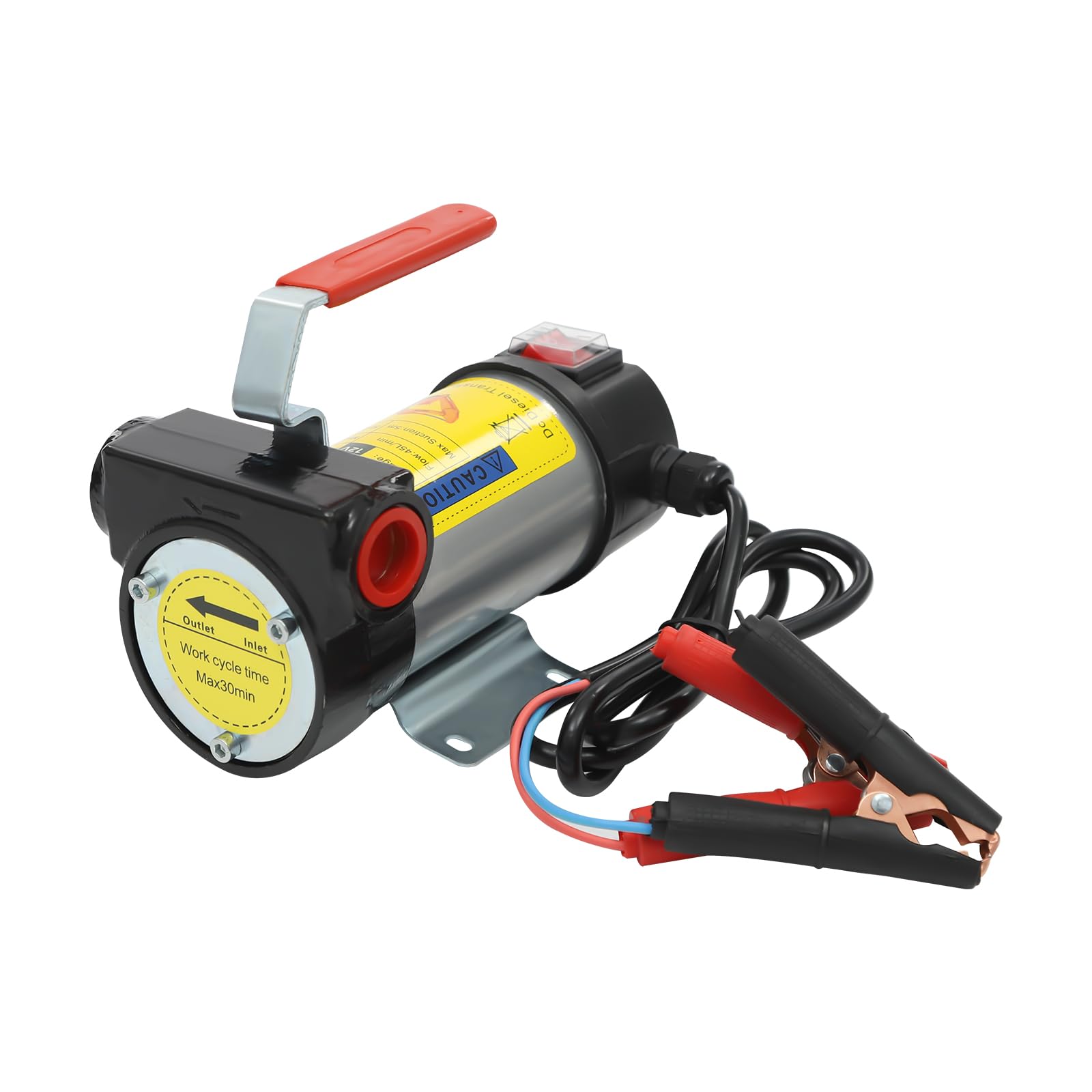 Bomba Gasoil 12V Autocebante Bomba Aceite Extraccion Coche 175 W Bomba para Trasvase de Gasoil 50 L/min Bomba Diésel con Pistola y Manguera (manguera de drenaje de goma)