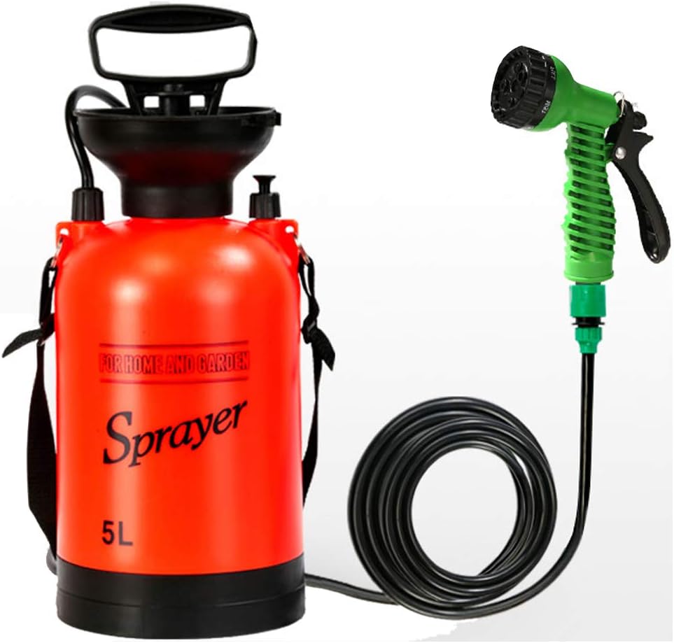 Atyhao Pulverizador de Jardín, 3L/5L/8L Pulverizador Neumático Manual Multifuncional Mini Aspersor de Riego de Jardín de Césped Equipo Agrícola(5L)