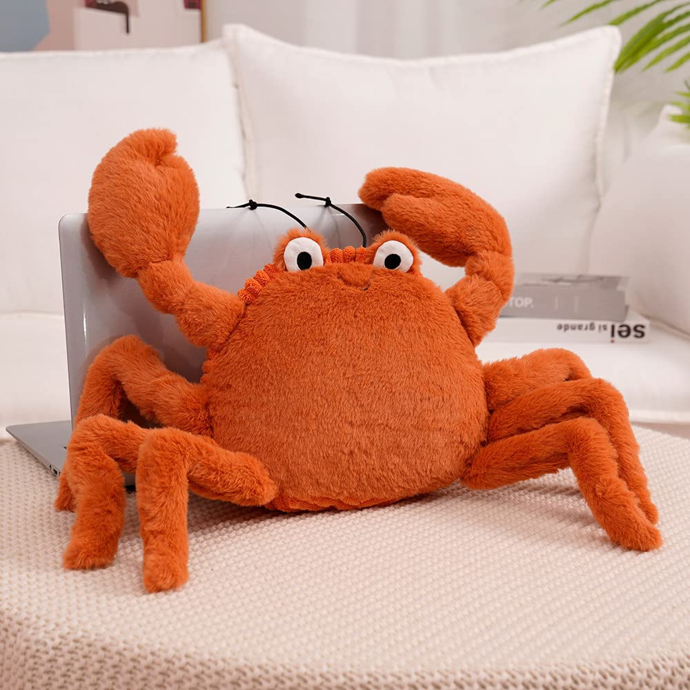 FIASHCN Lifelike Crab Lobster Plush Toy Cute Fluffy Crab Lobster Stuffed Soft Doll Room Decor Toys for Kids Birthday Xmas Gift 30cm