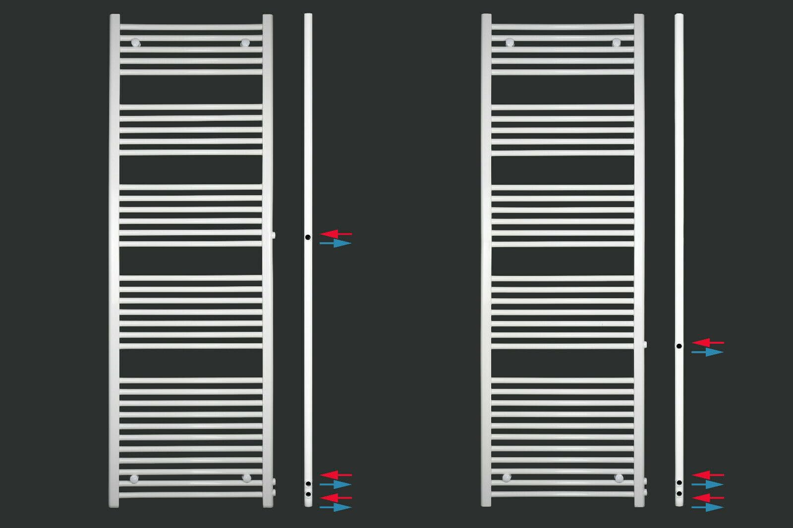 Radiador de renovación para radiador de baño (conexión lateral de 500 mm x 1600 mm, conexión de 500/540 mm)