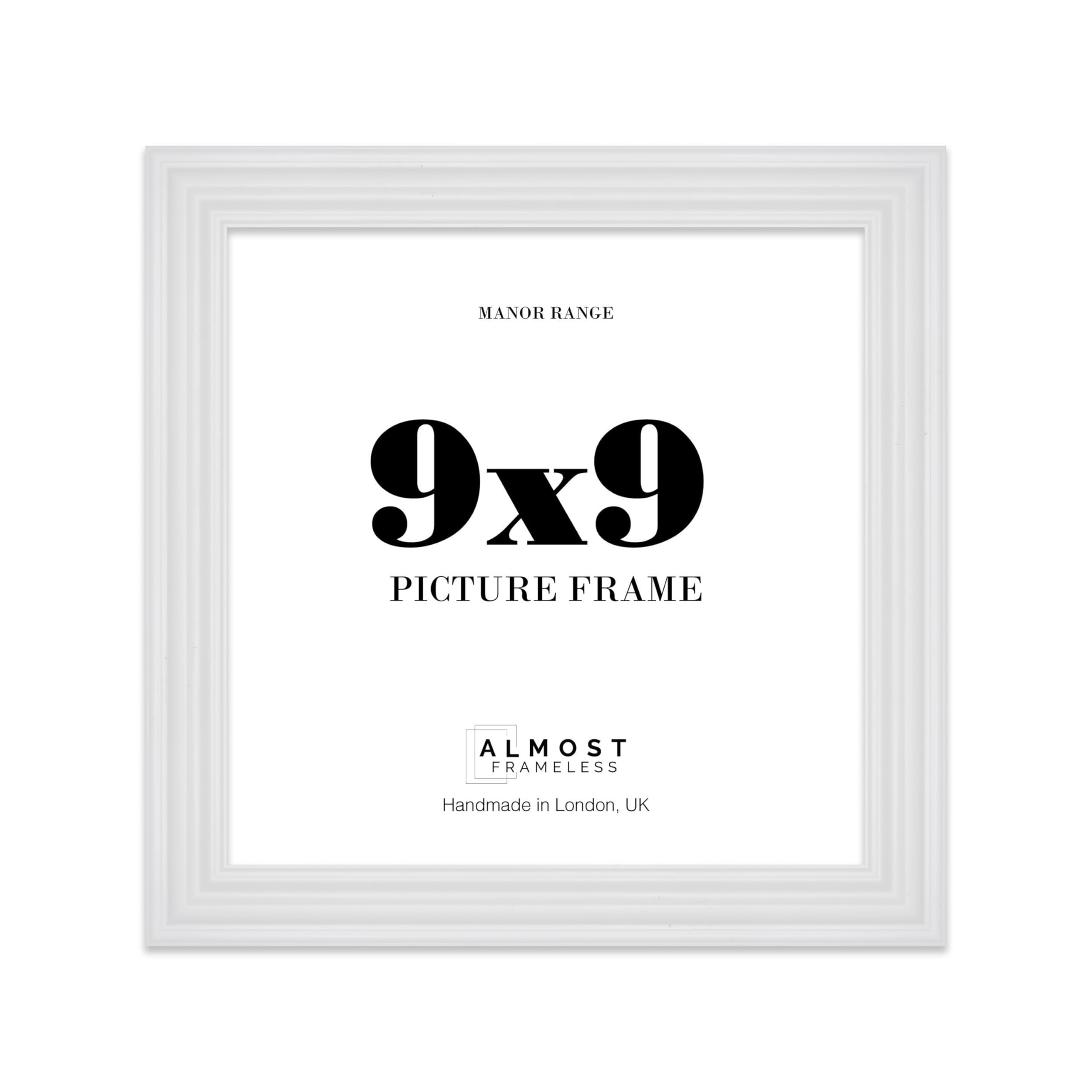 9x9 Picture Frame, Display 9x9 Pictures (22.9 x 22.9cm) - Ice White Classic 42mm Edge Room Decor - 1 Pack