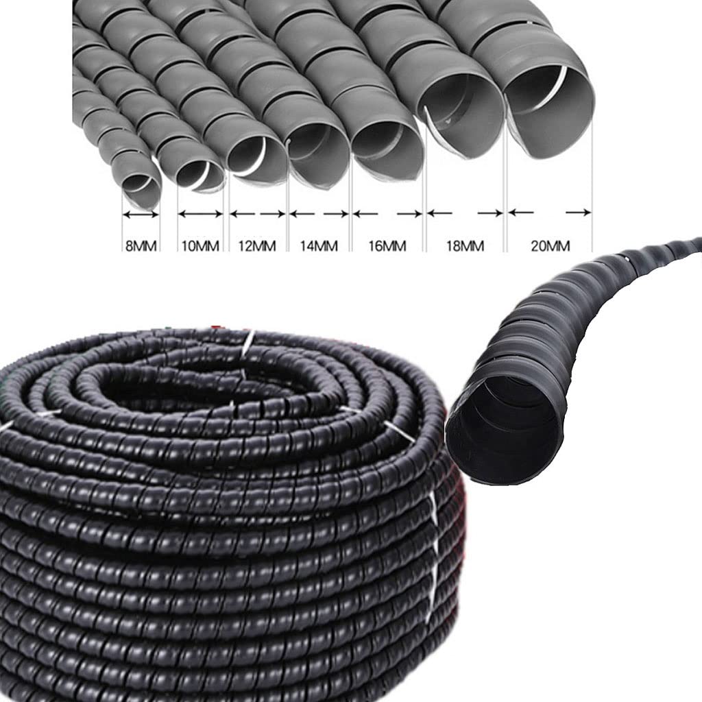 Tube en Spirale pour câbles, découpable Protecteur et Range-câbles(ID 38mm,5 Meters)