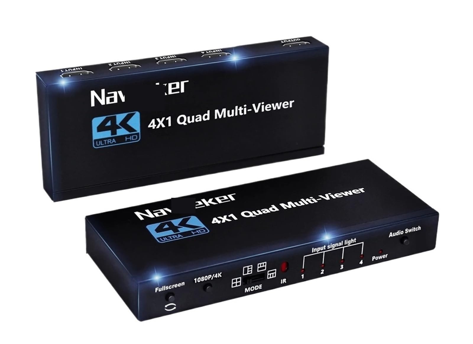 KVM HDMI-Compatible Multiviewer 4K 4 in 1 Out 1080P Quad Screen Multi Viewer HDMI Multi-Viewer Seamless Switch with IR(ZY-AQF,EU Power Plug)-image-10