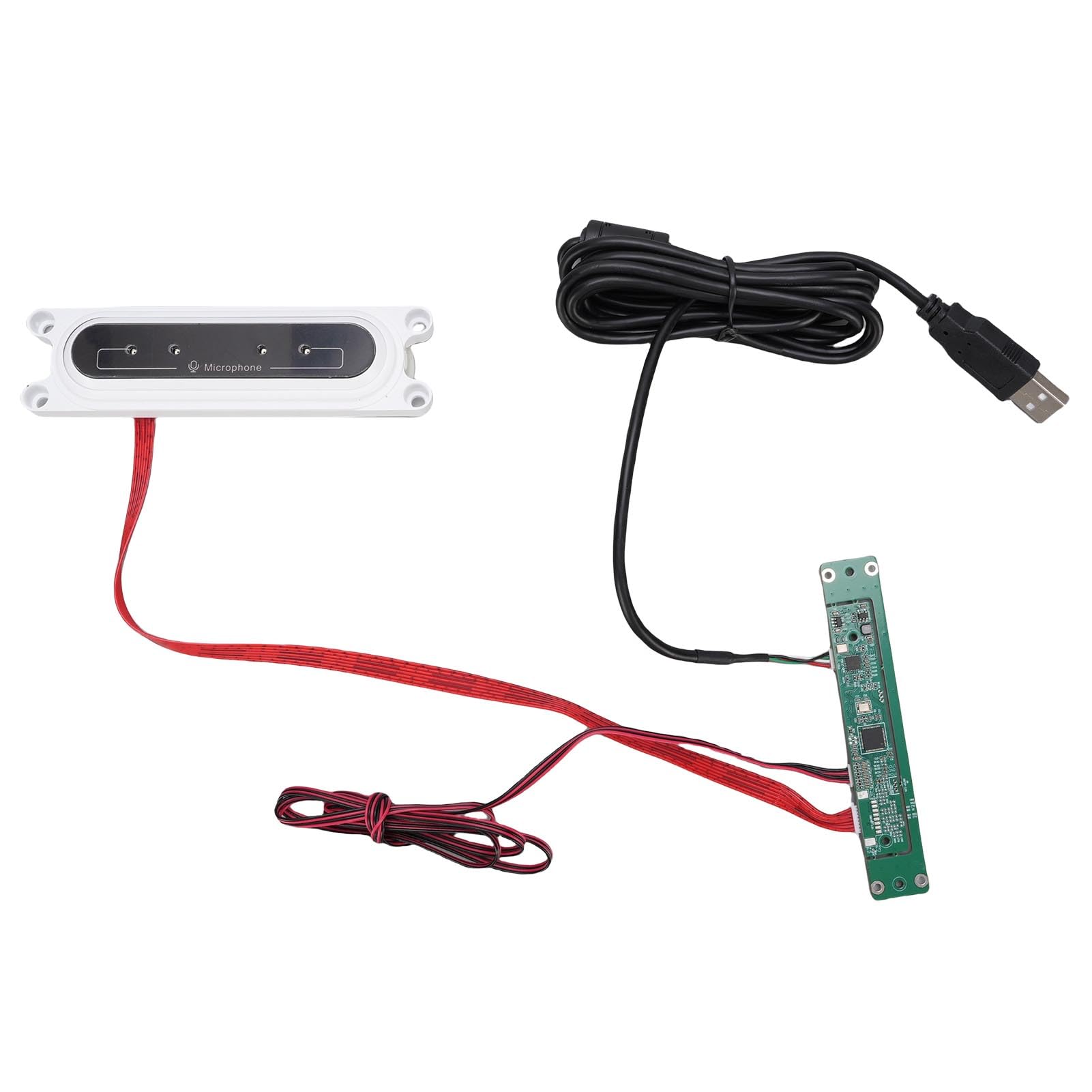Microfono incorporato, 4 array incorporato microfono omnidirezionale con macchina di riconoscimento vocale regolabile Bianco