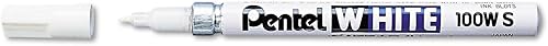 Pentel 100WS - Marcador permanente, punta fina, color blanco