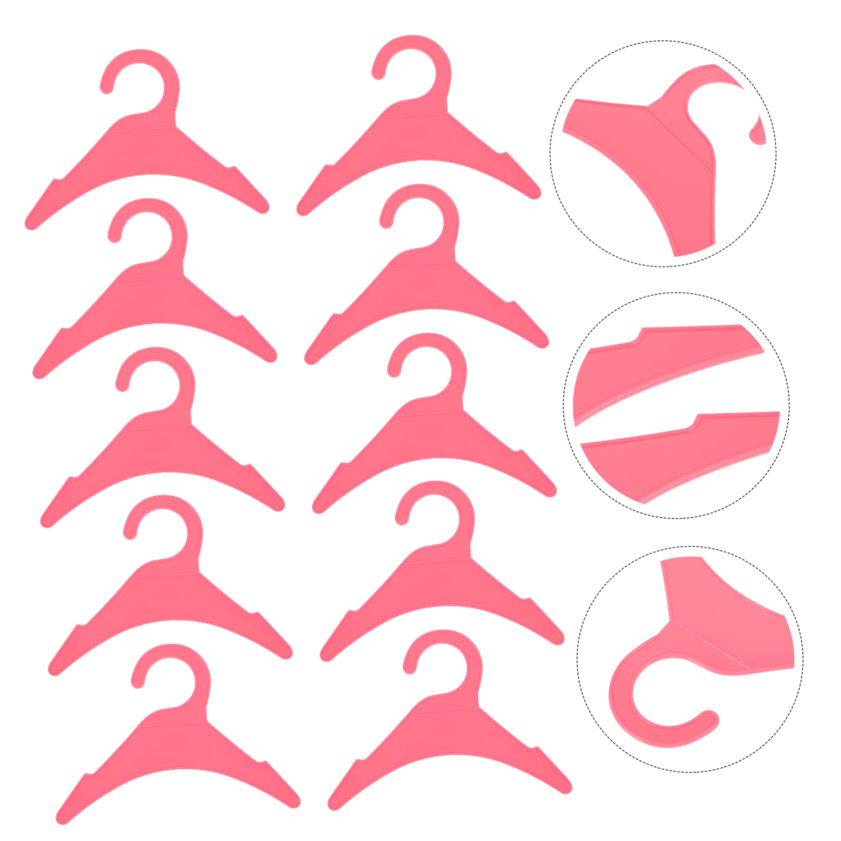 Homoyoyo 10pcs Plastic Dog Clothes Hangers Skid Mini Hanger for Puppy and Cat Apparel Durable Clothing Rack