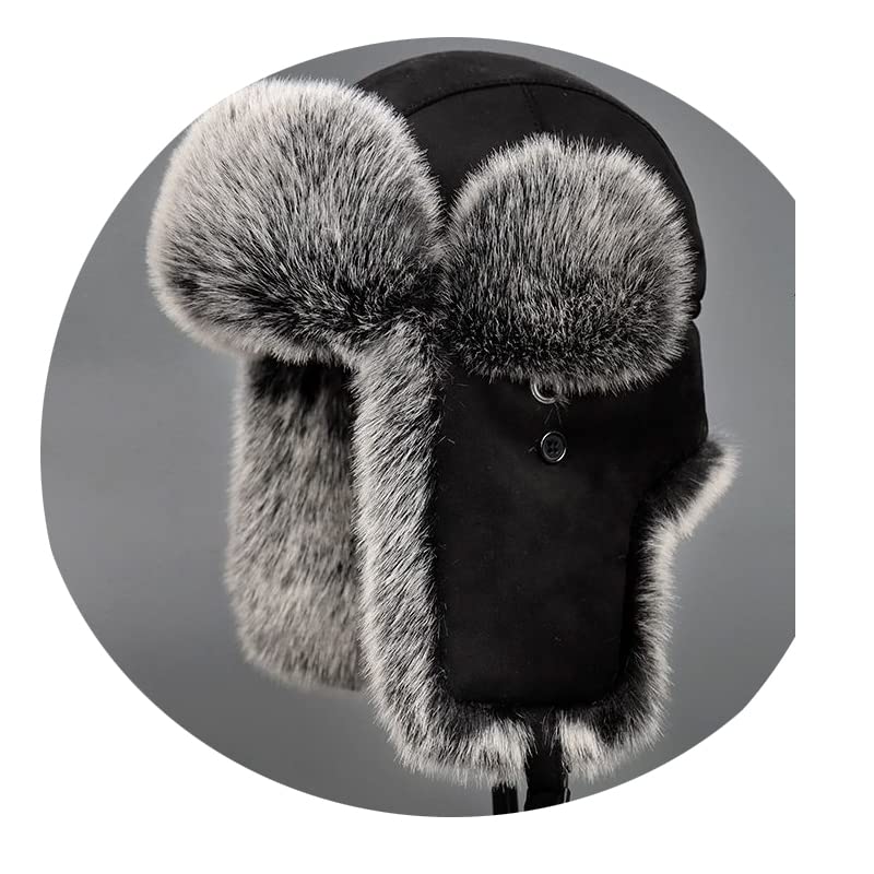 Cappello da trapper invernale unisex da uomo Cappello caldo da donna Spessa morbida protezione per le orecchie con paraorecchie in morbida pelliccia sintetica per pattinaggio all'aperto, sci o