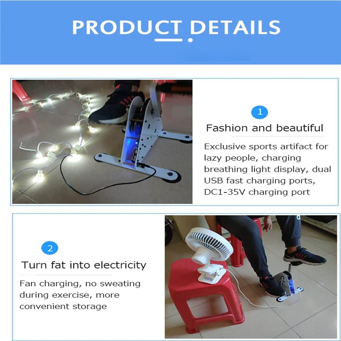 Hand Crank Generators 50W/100W Foot Pedal Power Generator, Pedal Power Generator with USB Interface/DC1-35V Output, Easy to Carry Bicycle Generator Charger,50W