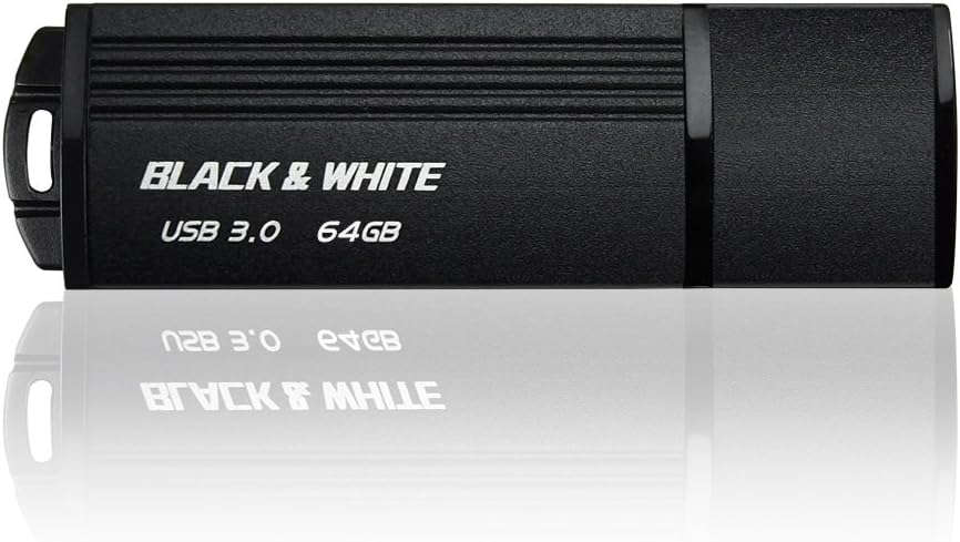 TCELL Ultra High Speed (up to 120/70MB per sec.) USB3.0 New Black&White USB Flash Drive 64GB Memory Stick (TC048B-64GB)