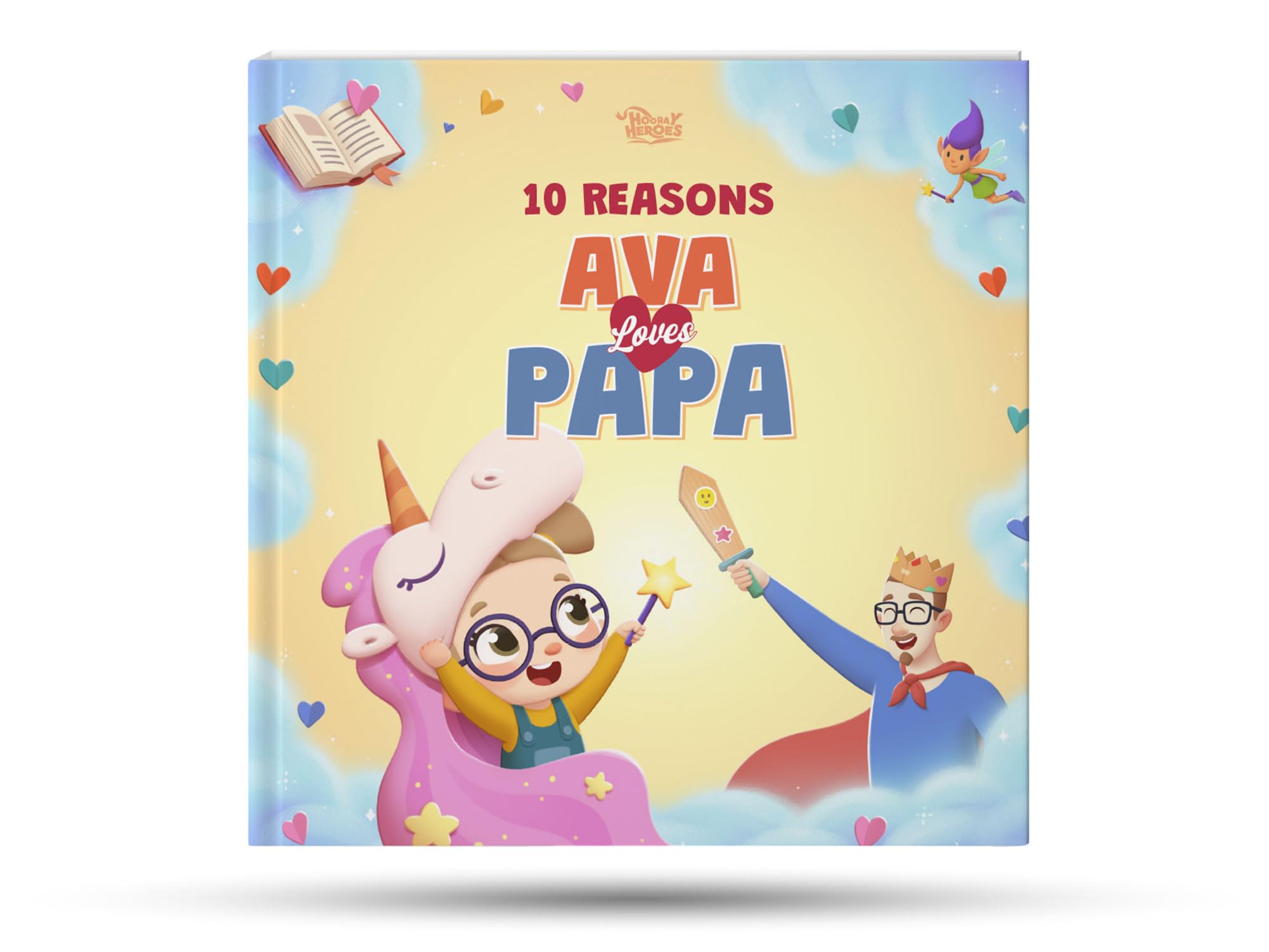Personalized Gift for Dad and a Child | Hooray Heroes | 10 Reasons why I Love Daddy