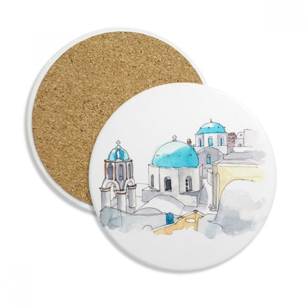 Dessous de verre en pierre céramique Santorin Imerovigli de qualité premium