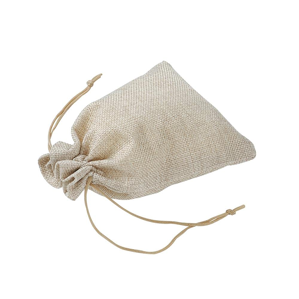 Sac en tissu avec cordon de serrage 50 pièces sac d'emballage en toile de jute Sacs à cordon de serrage Darkkaki pour l'emballage de bijoux 9 x 7 cm 14 x 10 cm 18 x 13 cm 20 x 15 cm Sacs en toile de