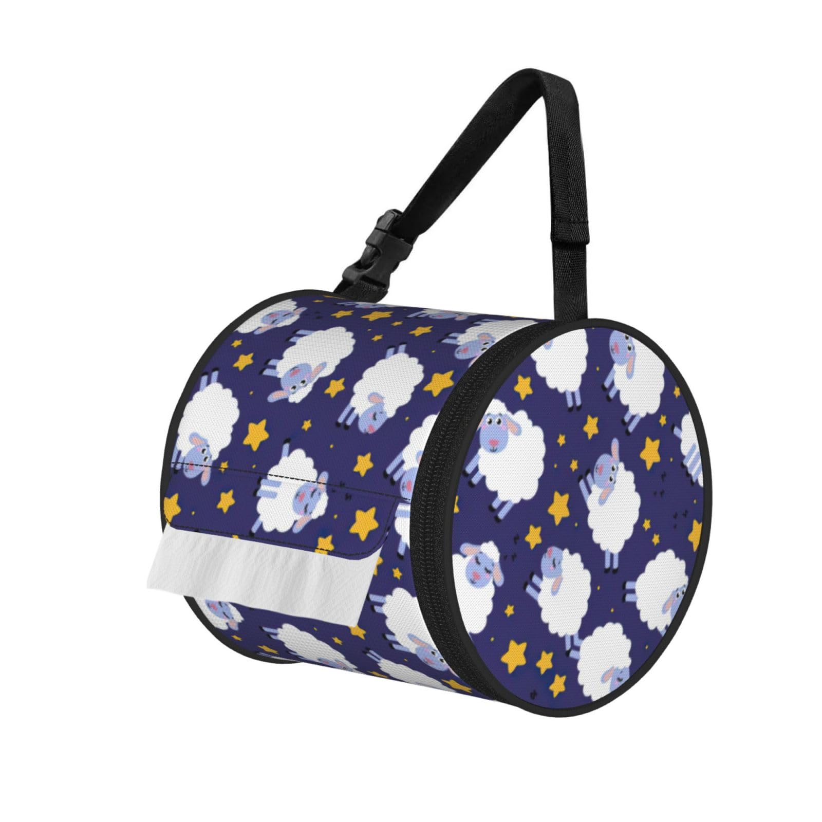 Sheep Print Fashion Tissues Organizer Box, Hanging Tissue Holder For Purse Coins For Car Office Daily Outing