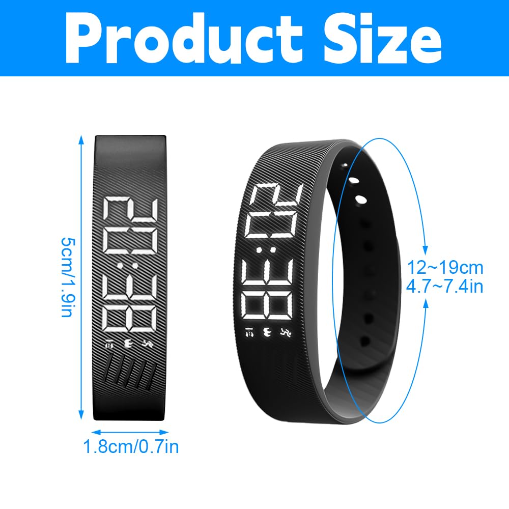 Bracelet Reveil Vibrant, Bracelet De Réveil Vibrant Silencieux, Étanchéité Ip65,MontreRéveil Rechargeable Par USB, Montre De Rappel D’Alarme Vibrante Pour Hommes Femme, Activité Quotidienne