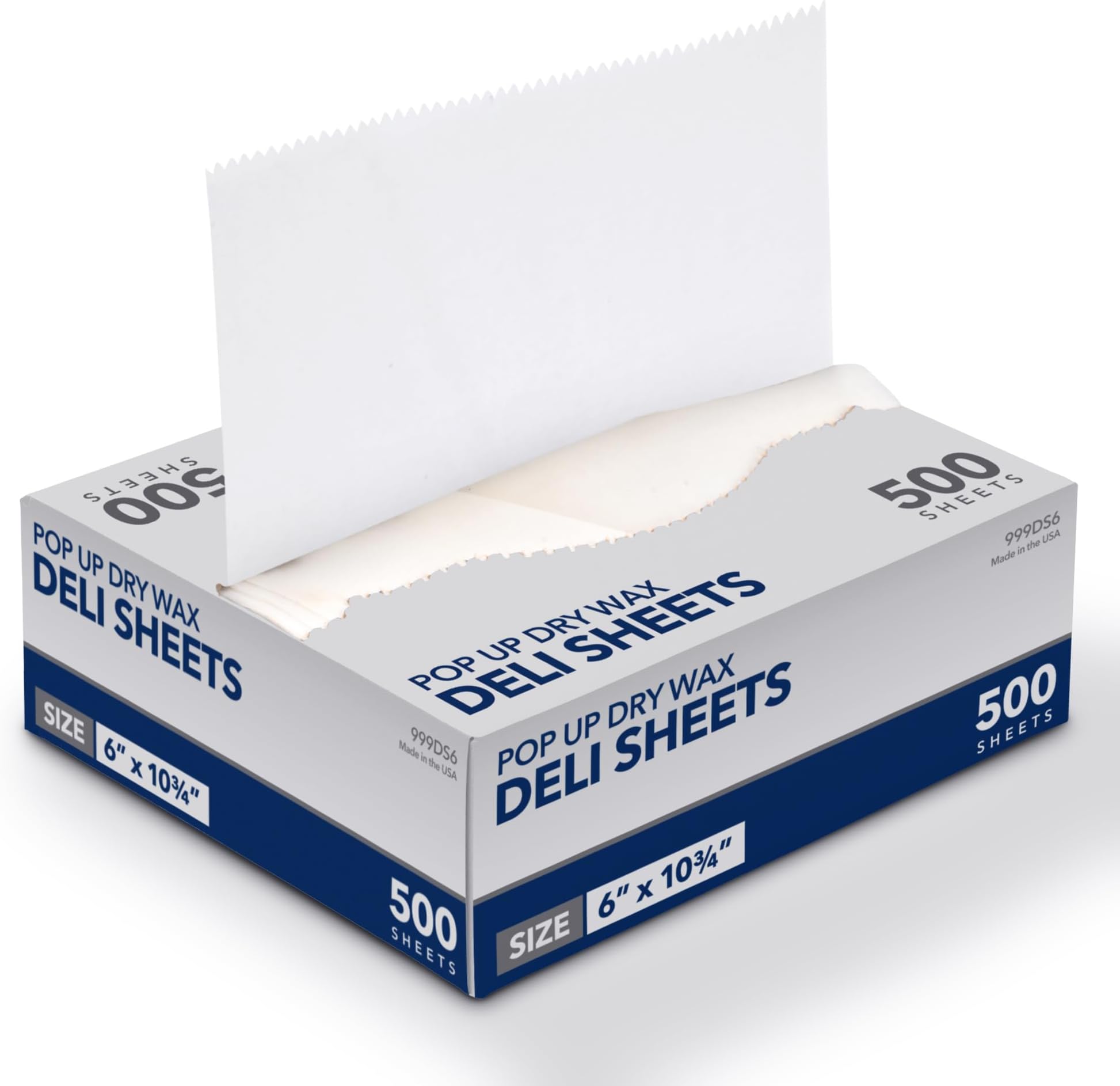500 Pack Deli Paper, 6" Pre-Cut Dry Wax Paper For Food, Heavy Duty Pop Up Dry Wax Sheets for Restaurant, Disposable Deli Paper