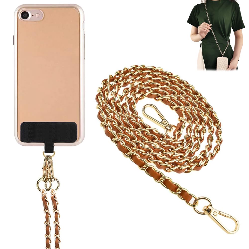 MULZI Aesthetic Cute Golden Crossbody Phone Lanyard for iPhone Attached with Case Cover Accessories Mobile Charm Bag Straps Shoulder Hanging Purse Sling Holder Keychain Around Neck Chain (B0D8W9GPJV) Amazon Price History, Amazon Price Tracker