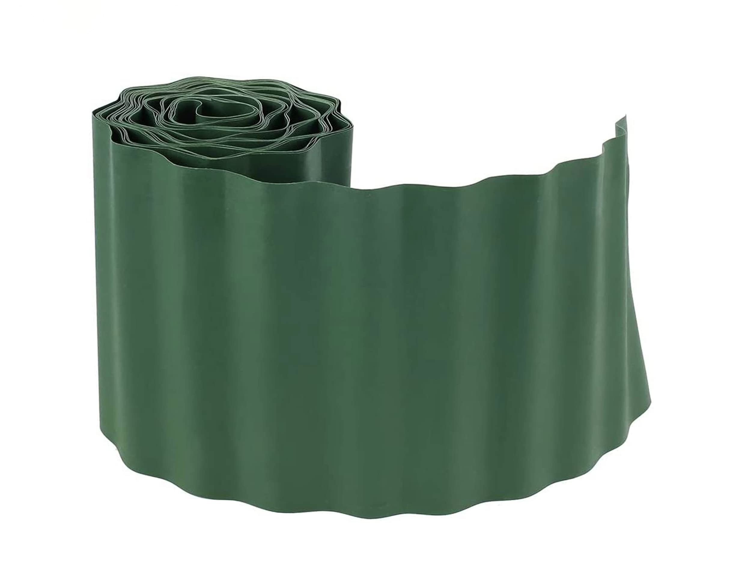 ADEPTNA Flexible Plastic Green Garden Grass Lawn Edging Edge Border Fence Flower Bed Garden Palisade Root Barrier (9M X 15CM)